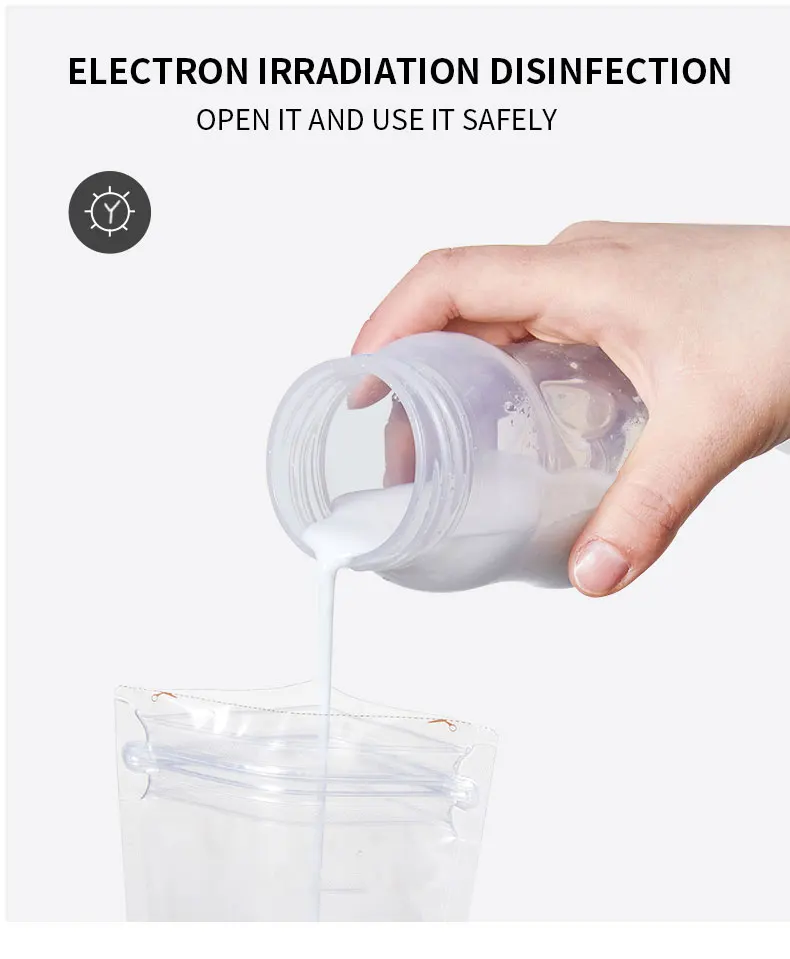 Customised Logo Accepted Recycle Bio Breast Milk Storage Bags 6 Ounce