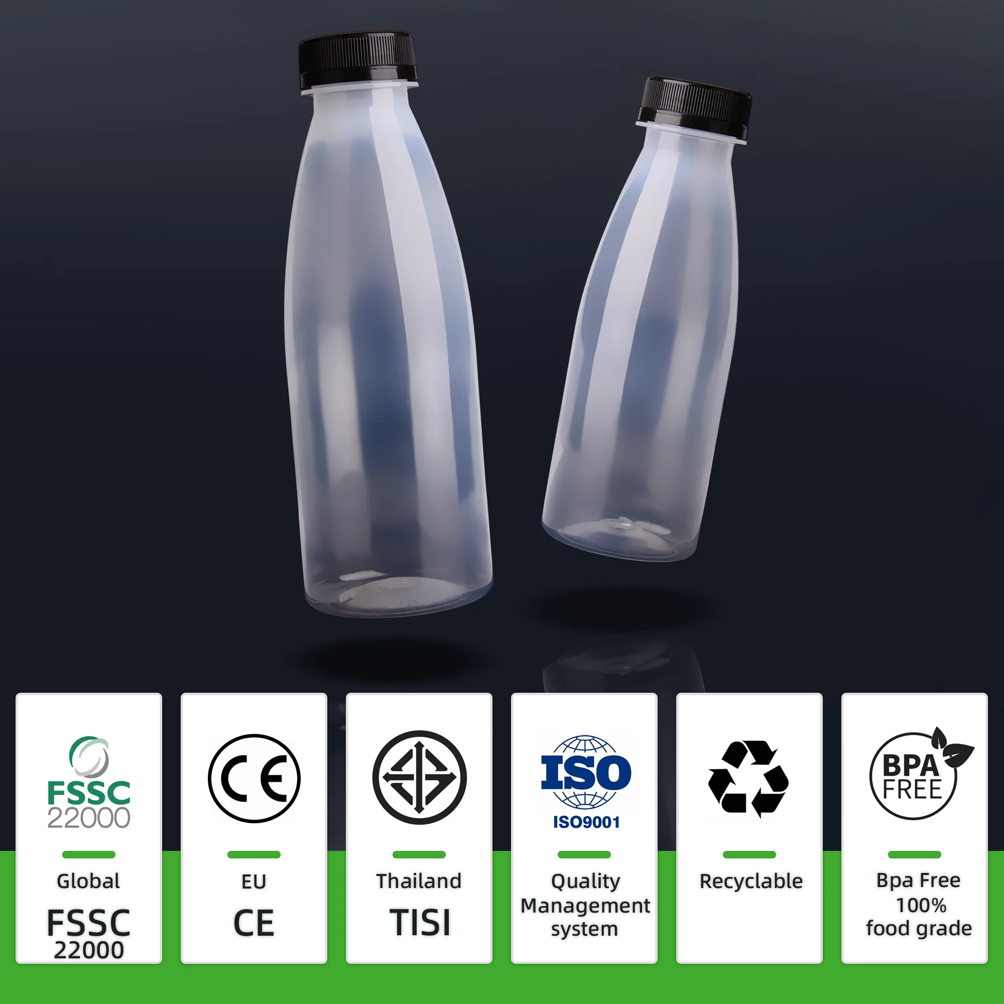 Labels Sticker Customized Fancy Juice Bottle 330ml 500ml Disposable ECO Clear Beverage PET Bottle PP Screw Top Soda Bottle