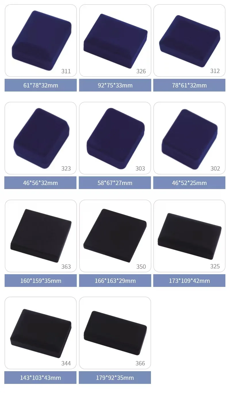 Luxury Red Velvet Rectangle Necklace Box Square Pattern Flocking Jewelry Pendant Packaging preview 4