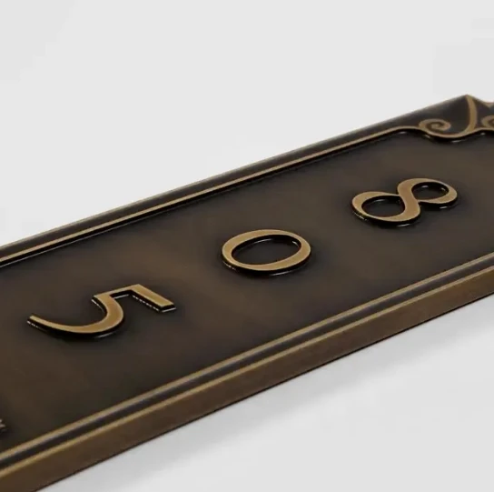 Large Office Wall Name Plates Copper House Signs Custom Made Etched ...