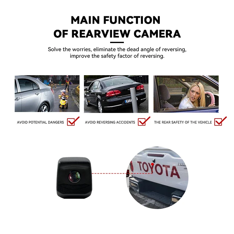 Wemaer AHD OEM Special Waterproof Shockproof Car Camera Night Vision Wide Angle Backup Reverse Camera for Toyota Hilux factory