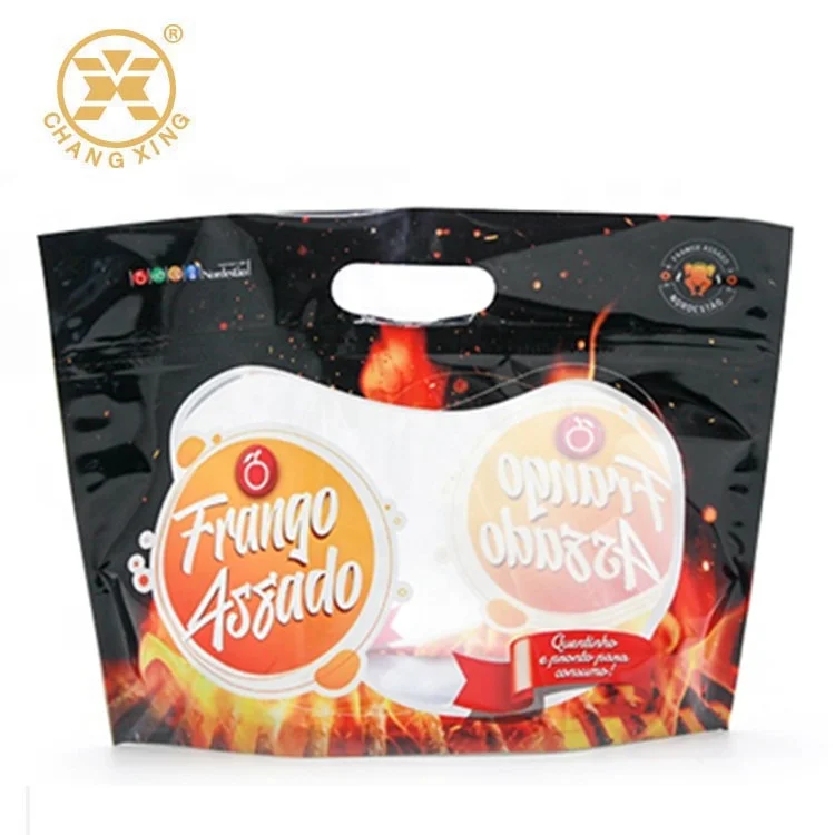Eco Recyclable Food Packaging Custom Print Microwavable Plastic Roasted Chicken Bags Anti Fog Whole Hot Chicken Zip Lock Bags