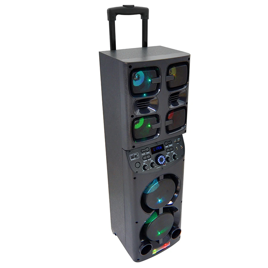High Power Tall 6.5 Inch Audio Bluetooth Party Trolley Speaker With Disco Light