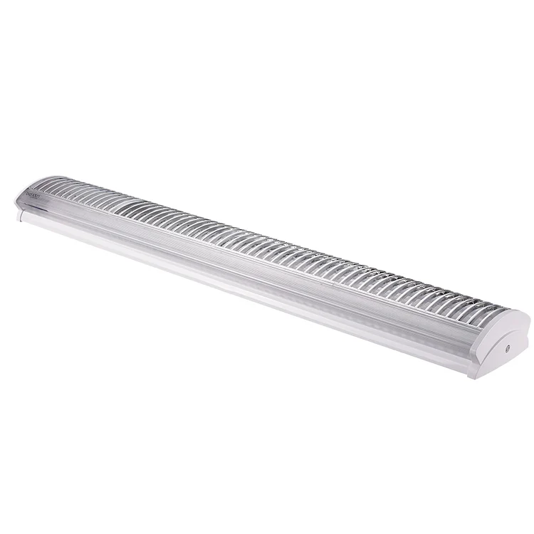 T5 T8 LED or Fluorescent Tube Double Battens Louver Baffle Plus PC Lens on LED Wrap Fixture Linear Fluorescent Lamp
