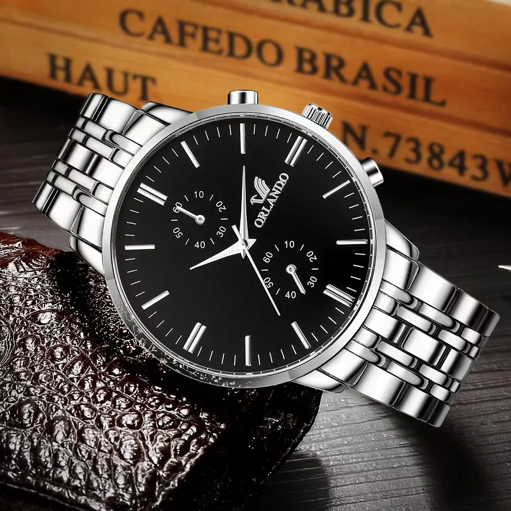 ORLANDO Man's Metal Watch Cheap Luxury Quartz Wristwatch for Man Simple  Design Hot Sale Man Watch