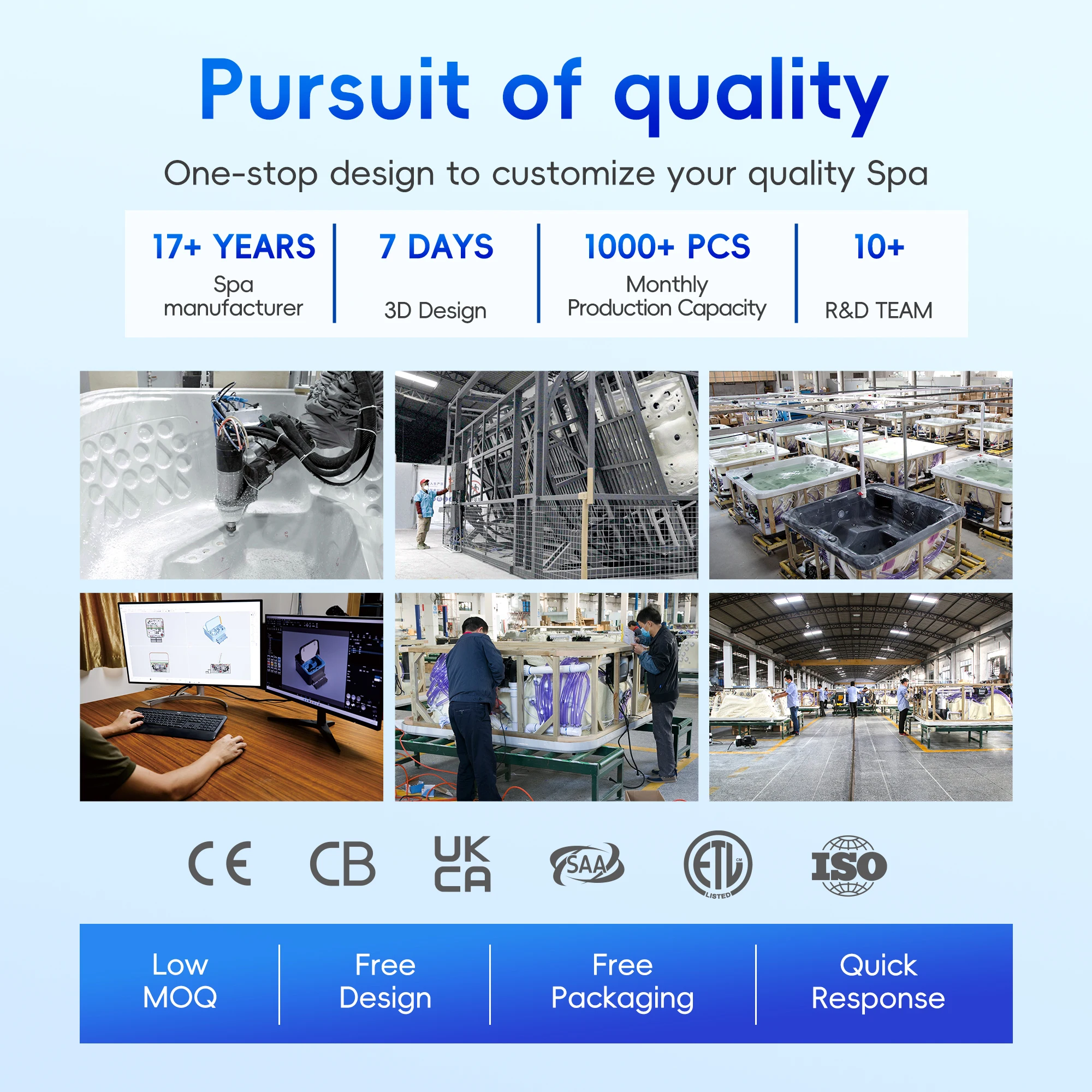 China Factory 5 Person Freestanding Outdoor Acrylic Whirlpool Spa Hot Tub 2m Length Air Massage Eco-Friendly