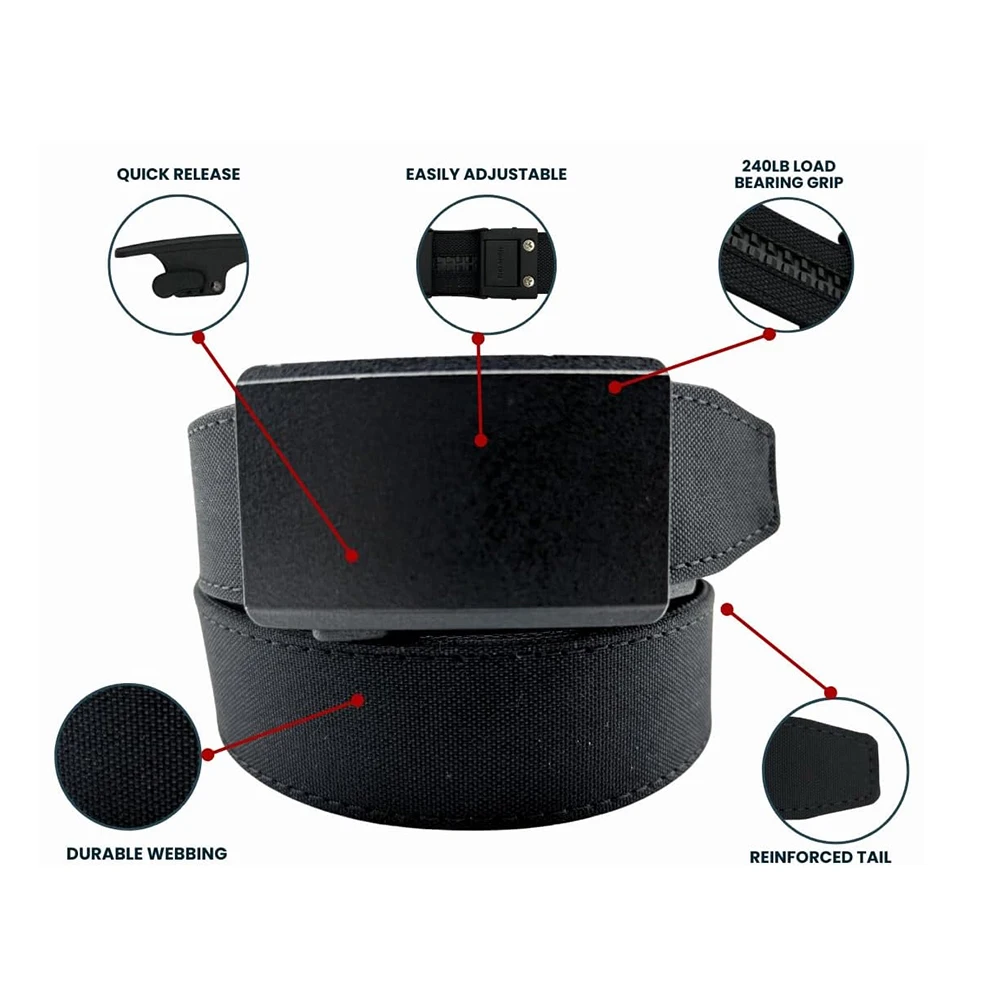 Wear-resistant Durable Men Adjustable Training Tactical Belt Adjustable Sports Training Nylon Ratchet Belt