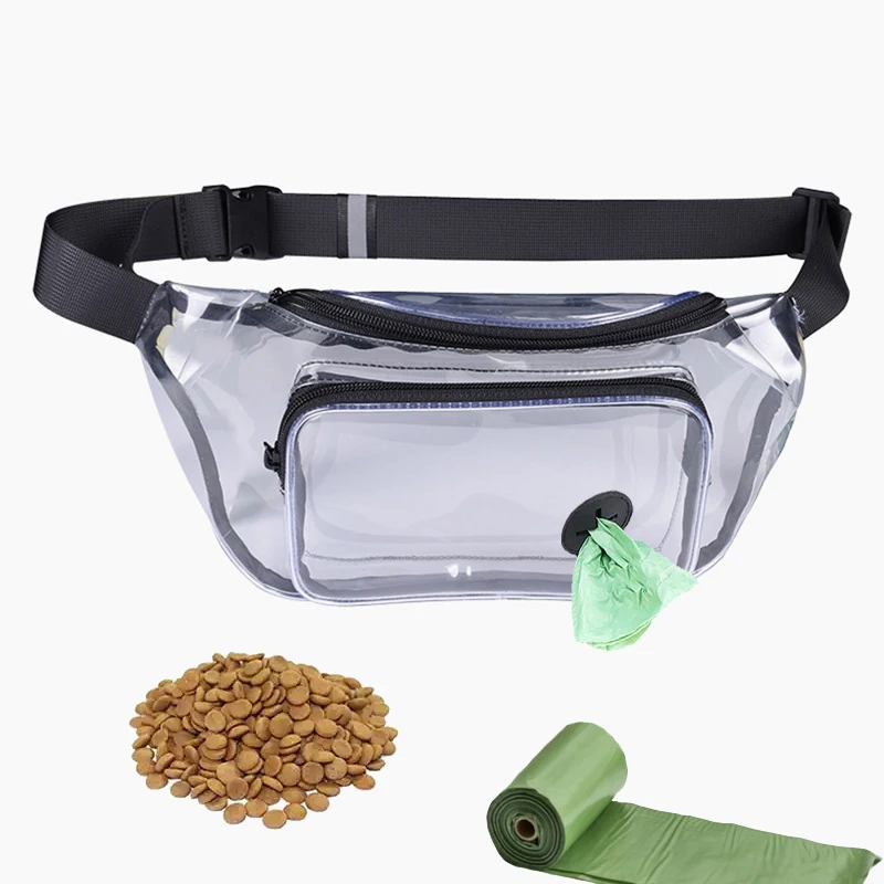 Builtin Poop Bag Dispenser Transparent Waterproof Cat Walk Belt