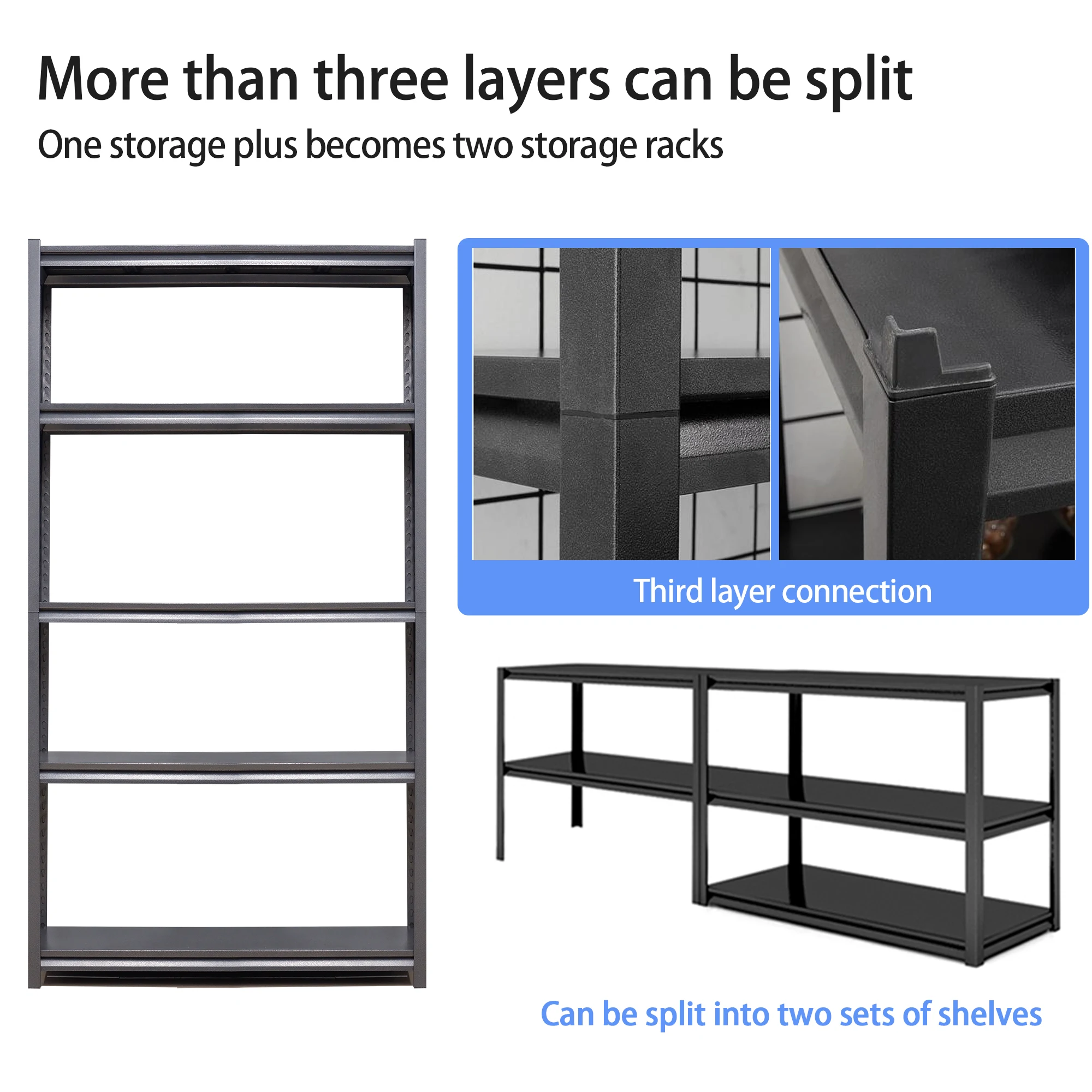 Modern Multi-Layer Metal Storage Rack for Home Design Commodity Display Shelves Standing Type Installation for Garage Shelves