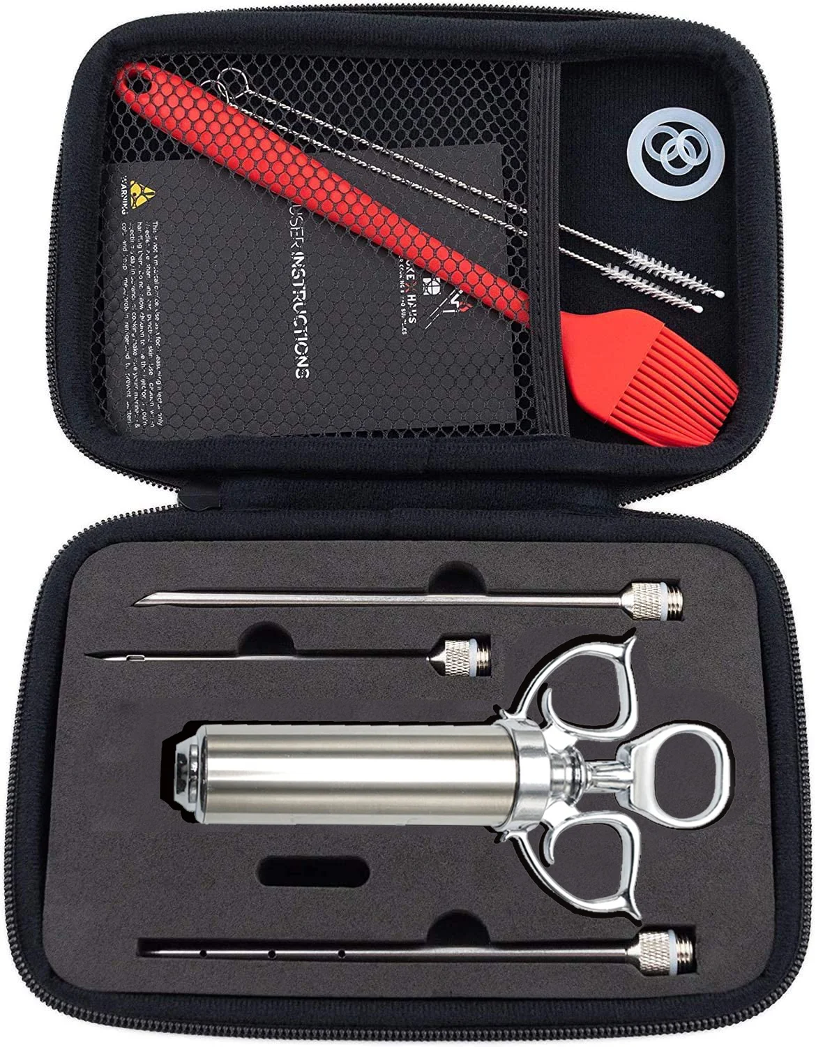 Meat Injector Marinade Syringe Kit 304 Stainless Steel With 3 Needles 2