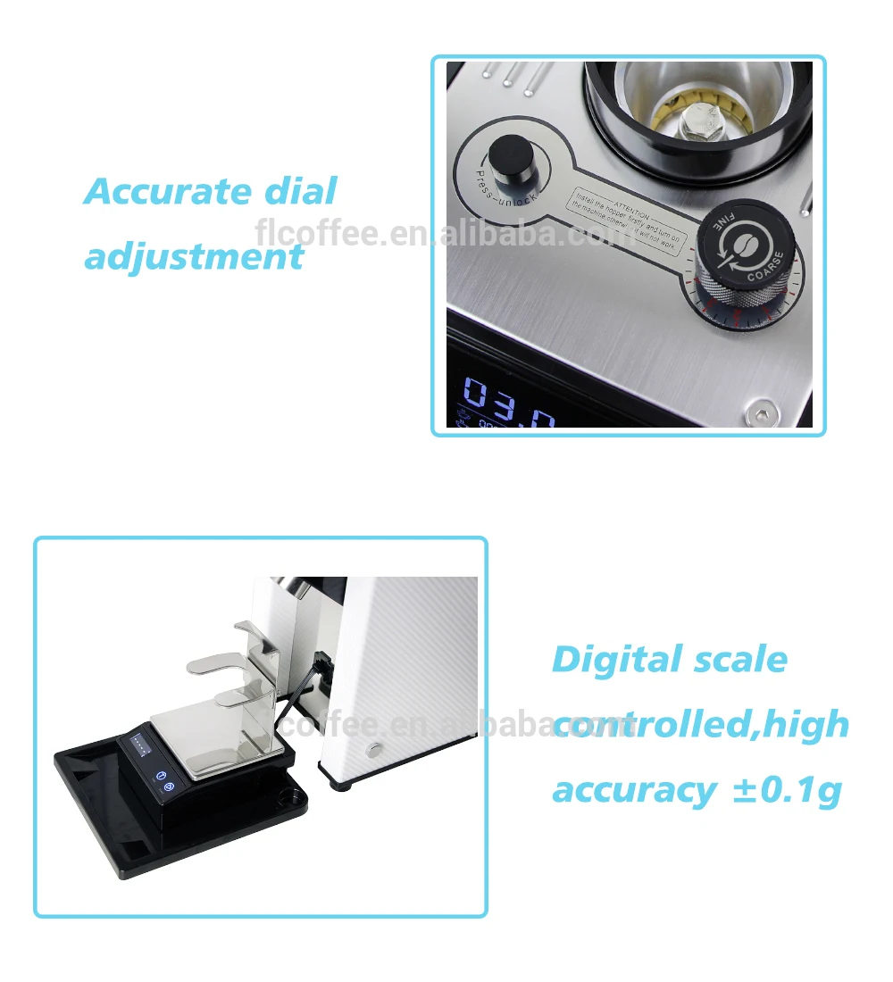 New Design Commercial Automatic Coffee Grinder With Digital Scale By