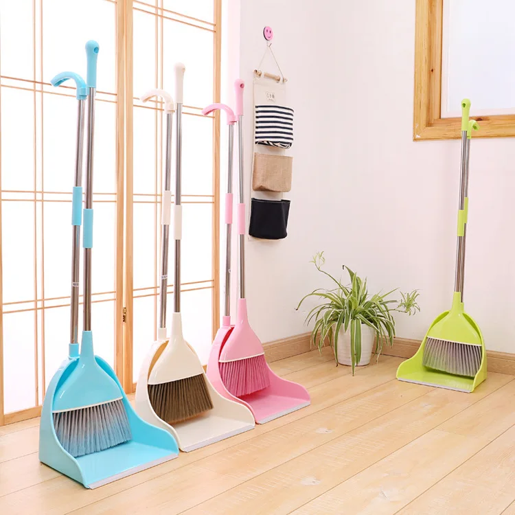 Creative Broom Rake Modern Sleek Creative Broom and Dustpan With Stainless Steel Long ...