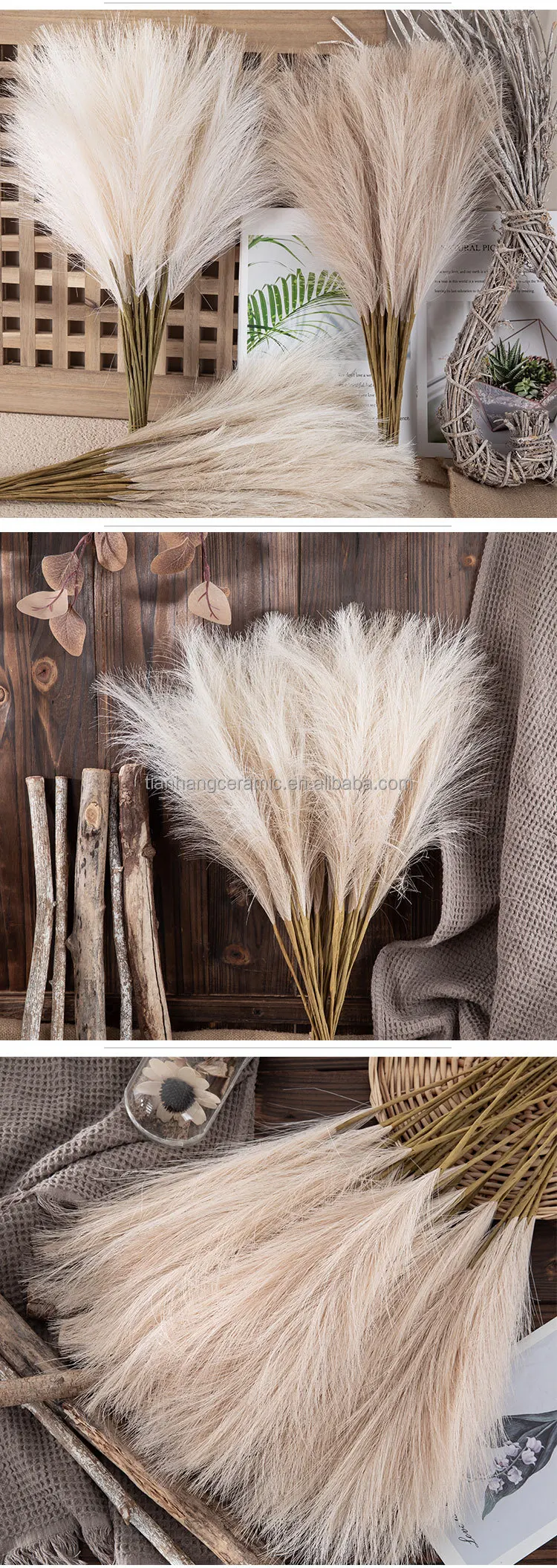 Simple Natural Boho Home Decor Wedding Centerpieces Guest Gifts Dry Plants Arrangements Bouquet Pampas Grass Dried Flowers.jpg