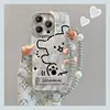 Pulsera para perro con diseño de línea hueca blanca.