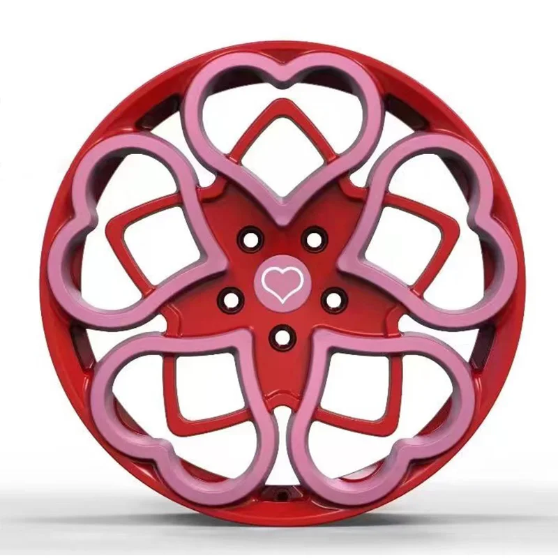 Mini Heart Shaped Pink 17 18 19 Inch Alloy Wheel Rim 5*112 Rims With