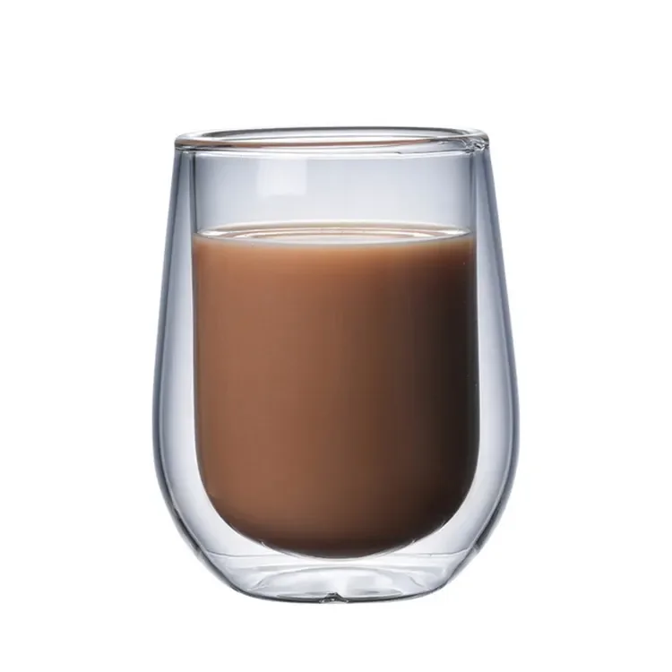 Oem Handmade Custom Heat Resisting High Borosilicate Double Wall Glass Cup