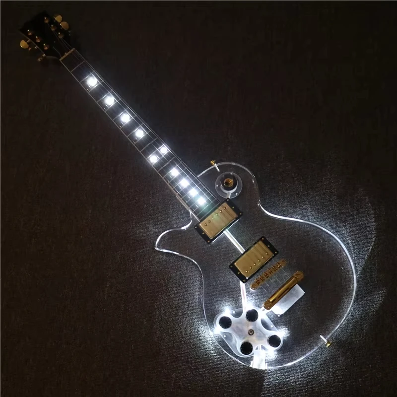 Customizable Transparent Acrylic Electric Guitar with Changing LED