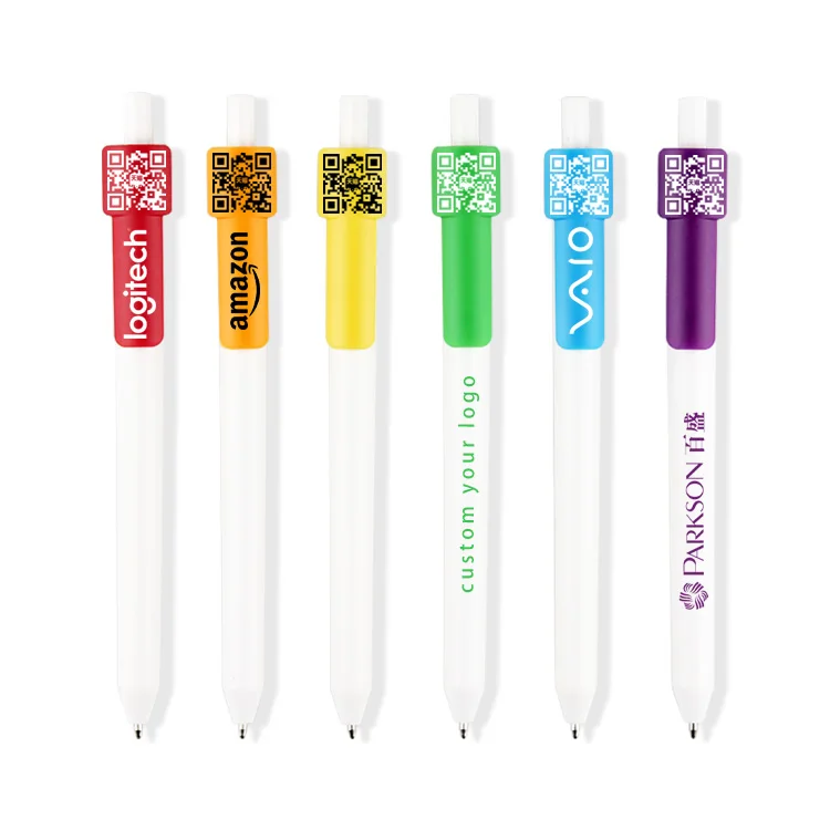 Retractable Rainbow Gel Pen 0.5mm Black Ink With Custom Logo_voghion.com