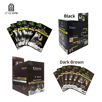 Factory In Stock Natural Color Plant Extract Semi Permanent Black and Dark Brown Hair Dye Shampoo Cream Sachets