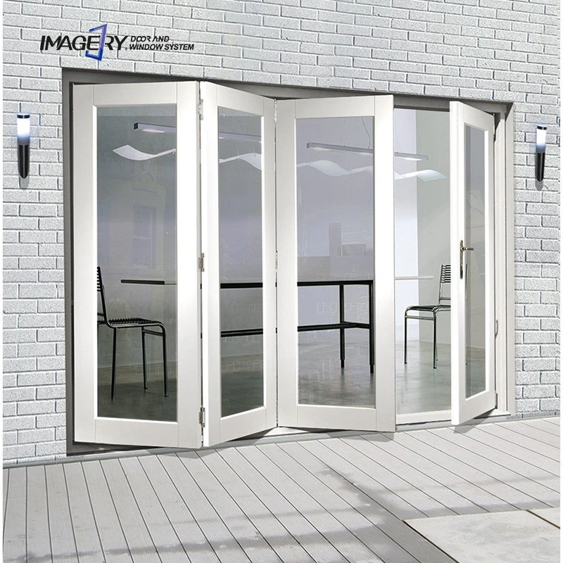 Modern Design Aluminum Folding Doors with Tempered Glass Finished Surface Foldable Windows Screen Alloy Material