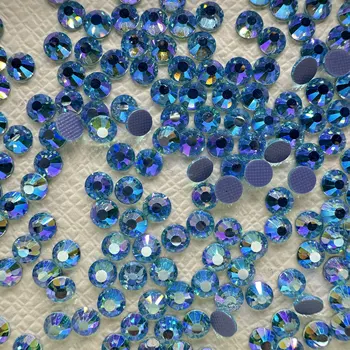 OPL Wholesale AB Color Glass Iron-On Rhinestones Hotfix Transfer with Washable Backing AB Color Glass Rhinestones