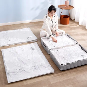 Kit De 11 Sacs De Rangement Sous Vide + Pompe électrique – Gagnez 80% D'espace Dans Vos Armoires !