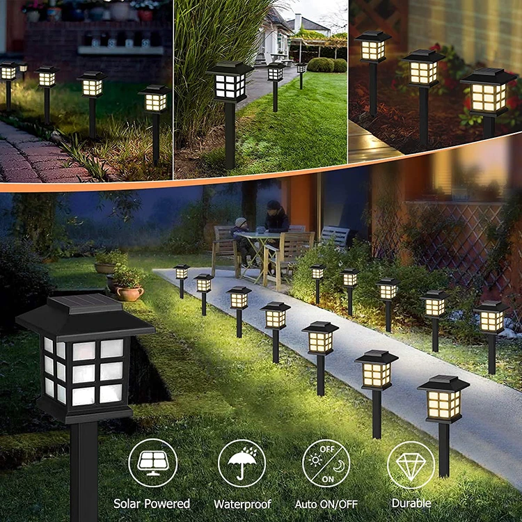 Classic LED Solar Garden Lights Outdoor Pathway Waterproof Solar Landscape Walkway decorated Lights factory