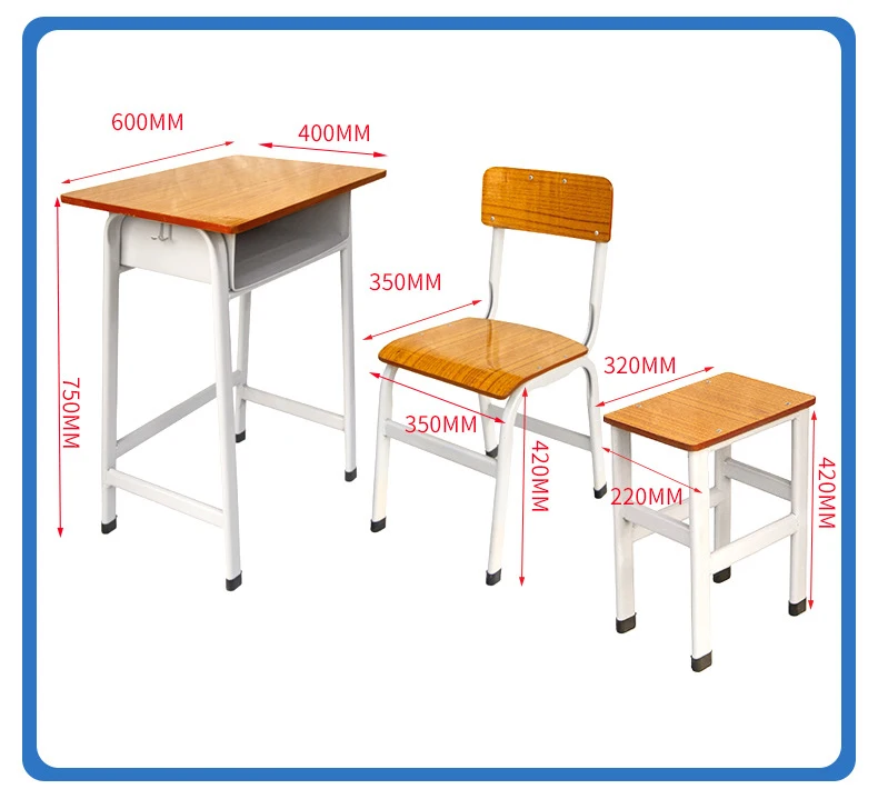 Factory Wholesale School Furniture Classroom Primary Student School Table Desk And Chair Set