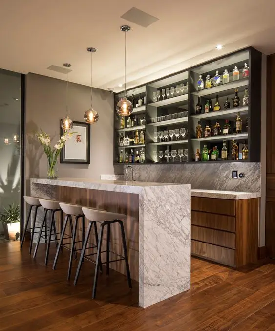 Popular Design Rectangle Shape Marble Top Commercial Home bar Counters Design Small bar Counter