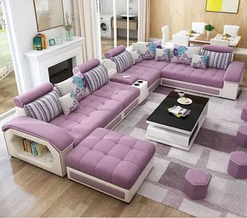 Reclinable Waterproof Relax Fabric Sectional Sofa Set Living Room ...