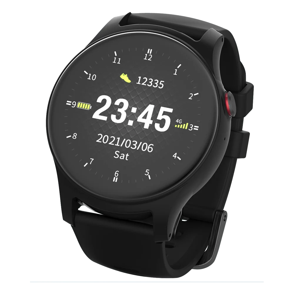 L19 PRO GPS Tracker Smart Watch with HR/BP/SPO2 Geo-fence Health Care Watch  for Elderly Silicone Alloy Round IP65 TFT No Camera