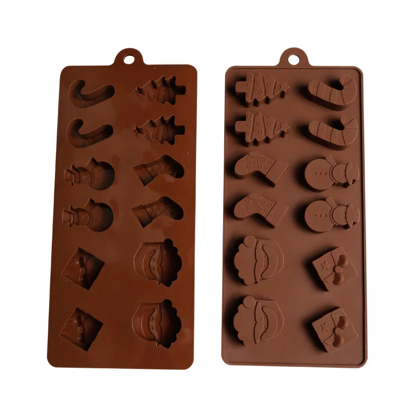 DIY Tools Christmas Tree Snowman Gingerbread Man Santa Chocolate Cookie Silicone Mold