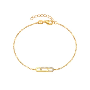 POLIVA 925 Sterling Silver Rhodium 18K Gold Plated 3A Cubic Zirconia  Diamond Bracelets for Women