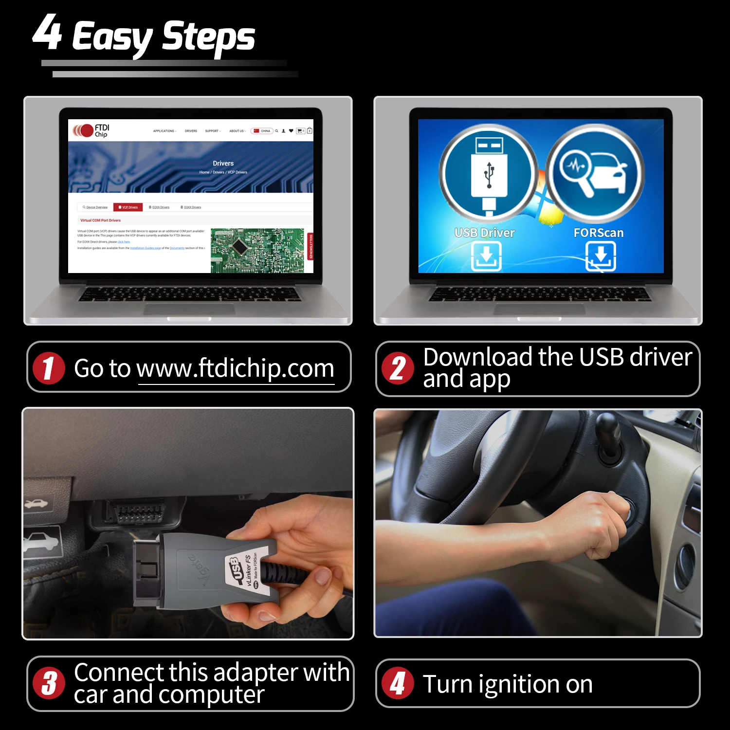 Adaptateur OBDLink EX Pour FORScan - Diagnostic Automobile Avancé - Compatible Ford Et Autres Véhicules