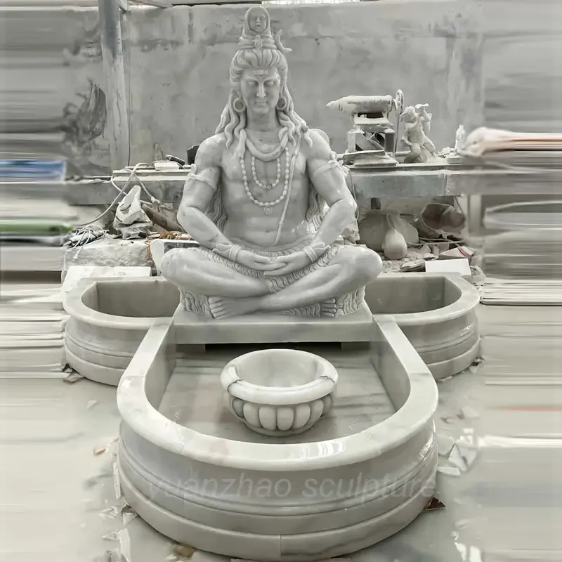 Outdoor Decoration Stone Custom Size Shiva Water Fountain Marble