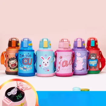 Wholesale 316 Stainless Steel Temperature Display Water Bottle Children  Smart Thermos Cup Kids Cartoon Warmer Bottle From m.