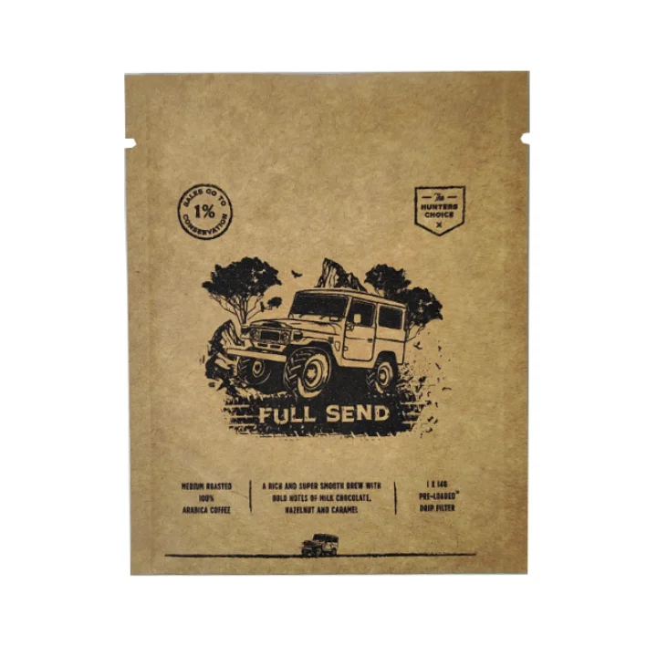 Customized Small Laminated Reusable Zipper Bag Kraft Paper Ziplock Bag Bolsa De Papel Kraft