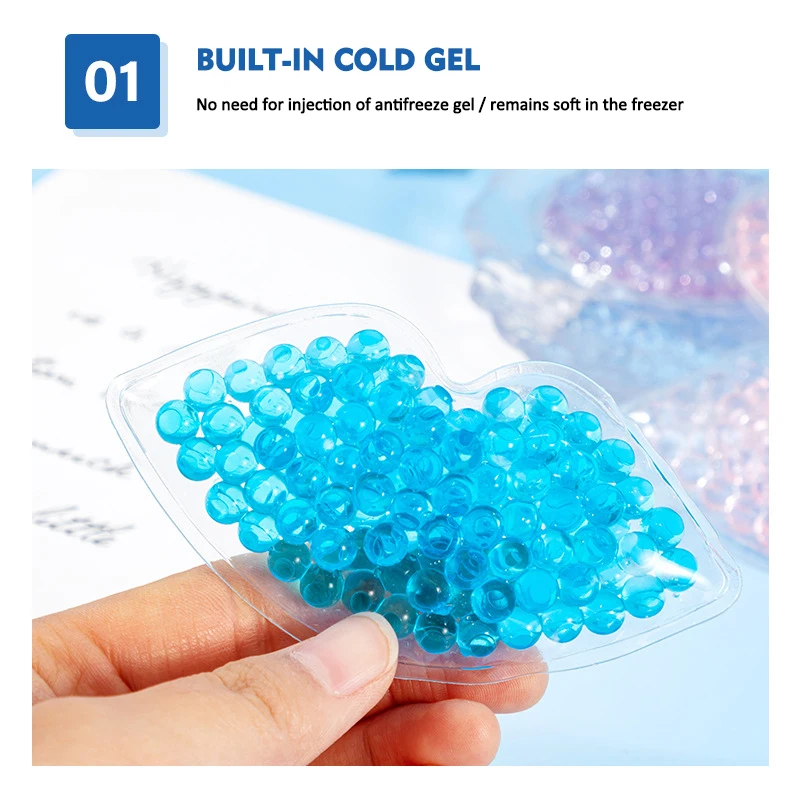 customize round aqua pearls reusable hot and cold compress pack gel ice packs