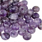 Gemstone Beads ML Natural Amethyst Gemstone Beads For Jewelry Making Rondelle Large Hole Loose Beads Pack Of 10 Green Aventurine 8x14 Mm