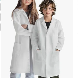 White Children's Lab Coat for Dress up and School Projects Woven Fabric OEM Model Number