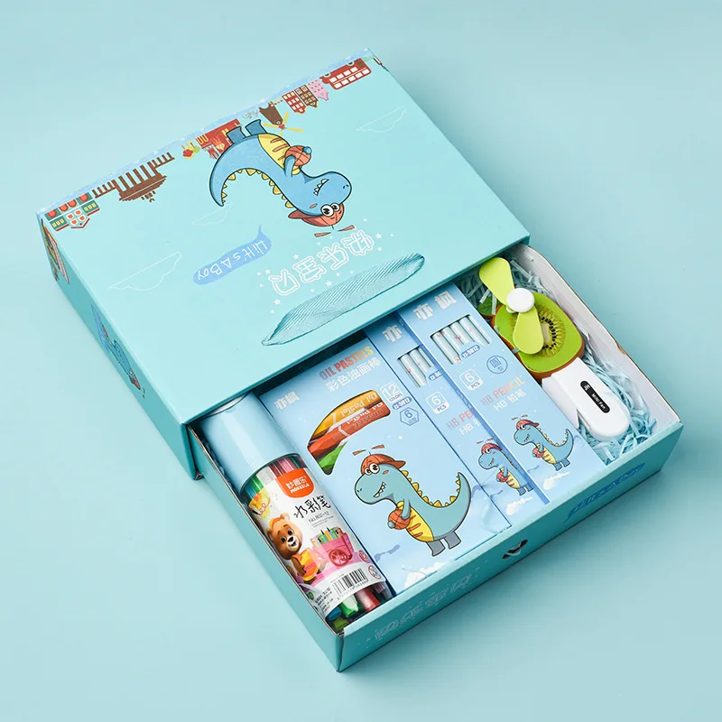 Children's Kindergarten School Supplies Cartoon Gift Box Students Boys Girls Stationery Set