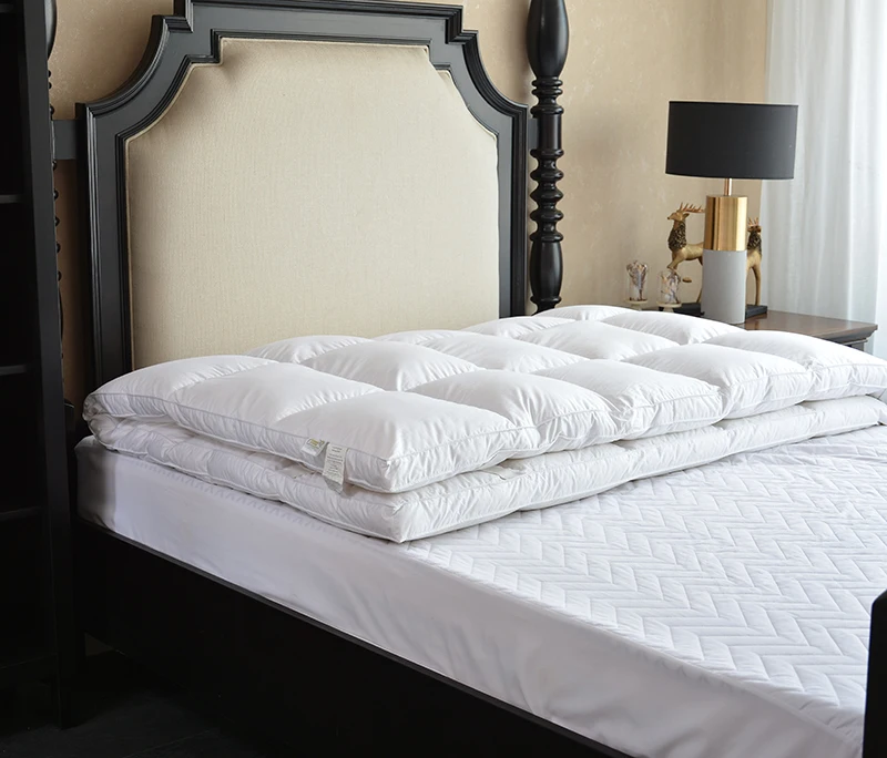 Comfortable Mattress Topper 100% Duck Feather Down Mattress Pad Full Queen King Size Bed