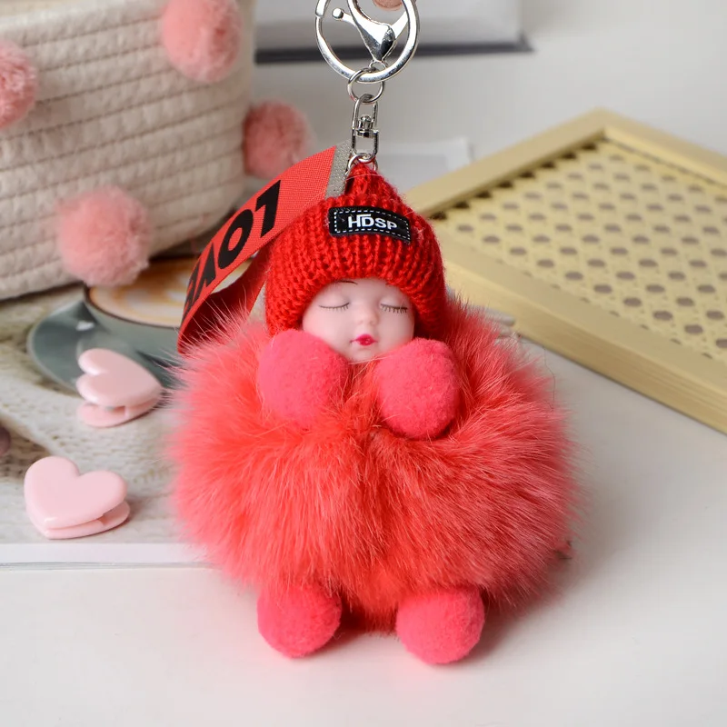Rts-real Fox Fur Pompom Keychain-furry Key Chain-bag Charm-fur