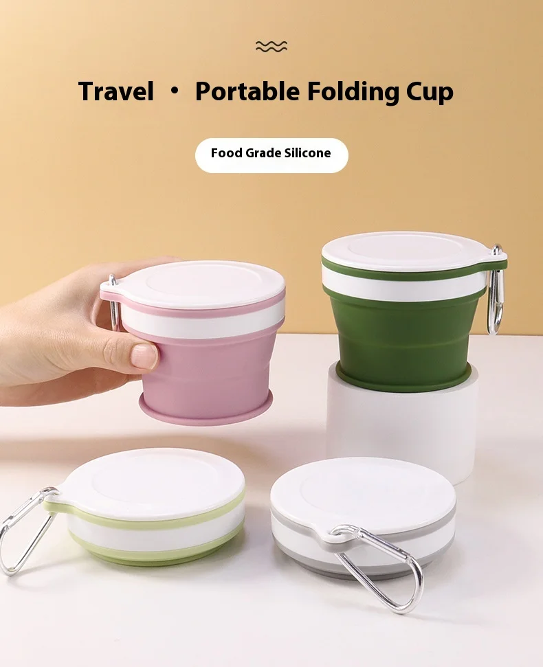 Factory Wholesale Customizable Modern Telescopic Coffee Cup Portable Silicone Folding Water Cup for Travel Camping Food Grade supplier