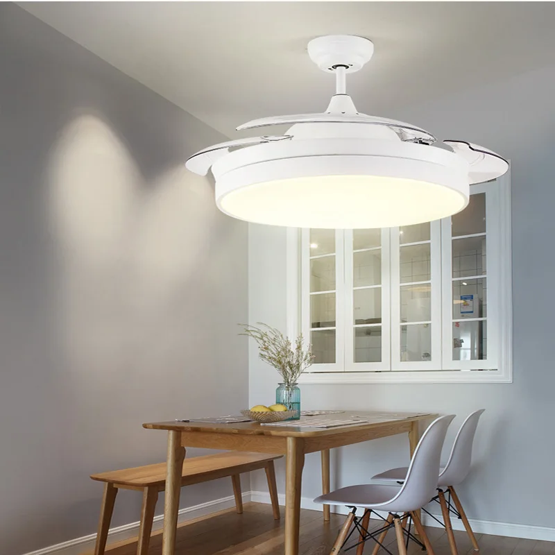 42 Inch Beautiful and elegant Hidden blade lamp lighting folding ceiling fan light