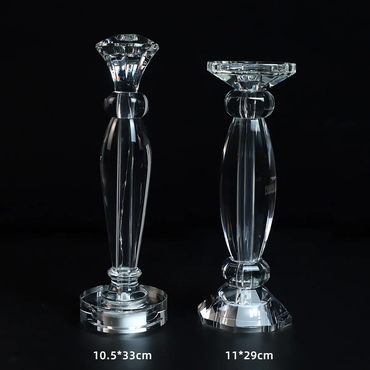 High Quality Pure Transparently Crystal Candlestick Holder Lighted Up Luxury Centerpieces Wedding Decoration Home Indoor factory