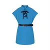 FAB-Abbigliamento senza maniche con lacci blu [Cintura esclusa]