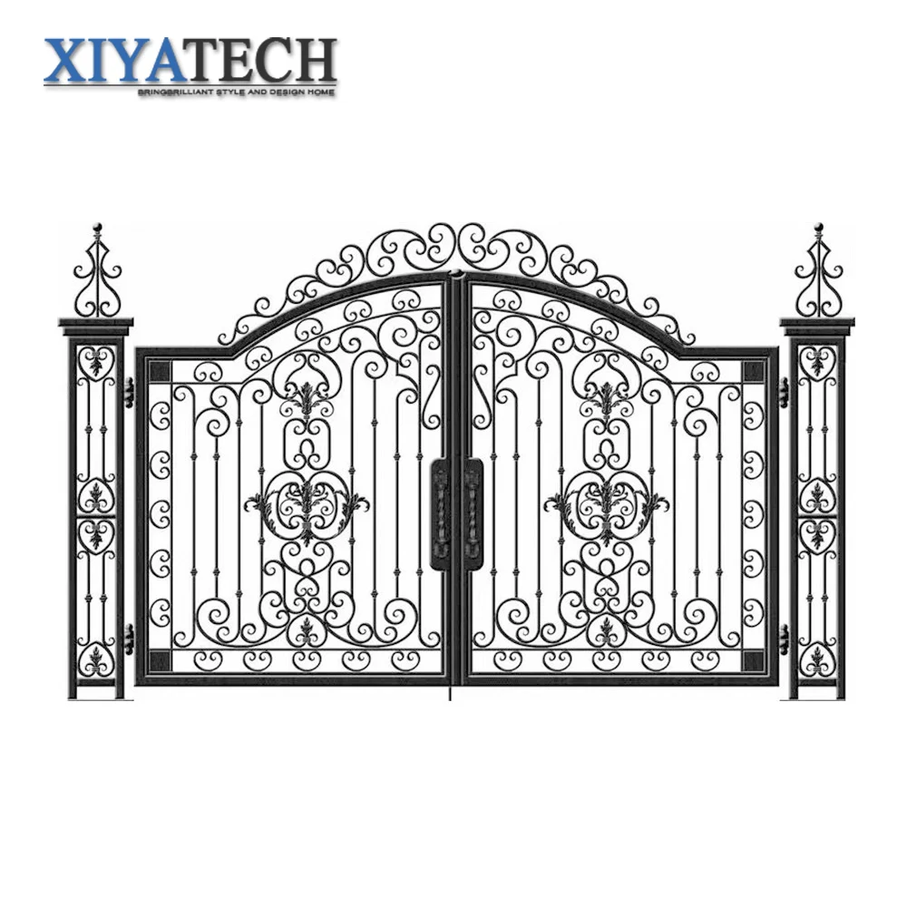 Xiyatech Latest Main Garden Gates Modern Luxurious Double Door Design Wrought Iron Driveway Gate