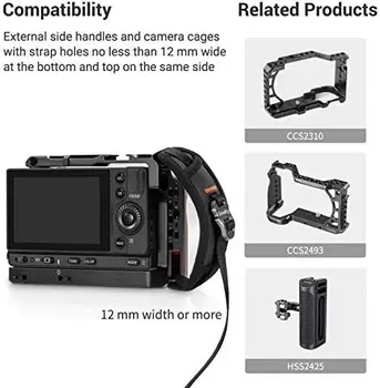 For Smallrig Camera Cage Wrist Strap, Universal Quick Adjustable Secure Grip Camera Cage Handle Hand Wrist Strap -PAC2456