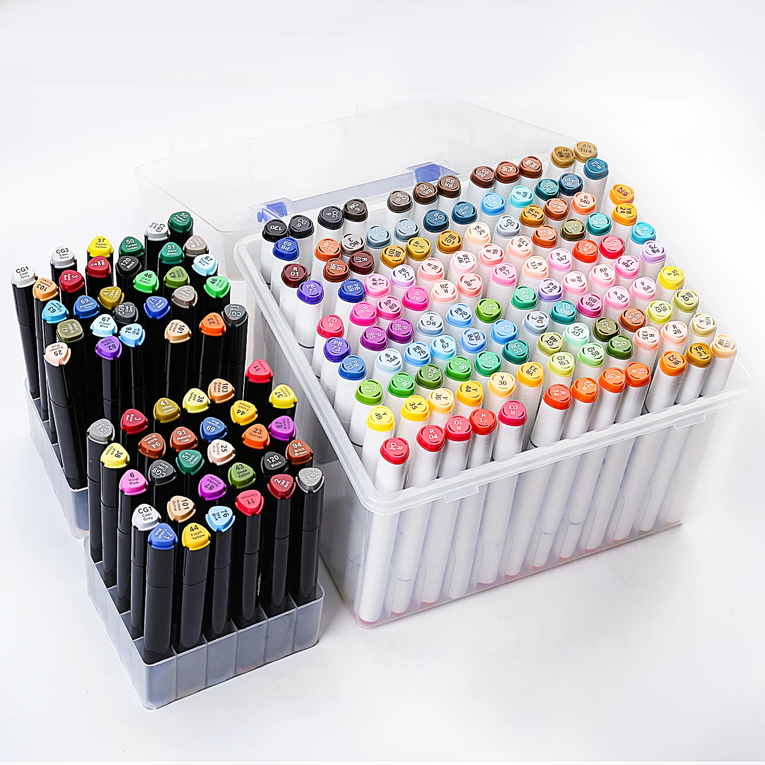 1PCS Optional 168 Color Matching Art Markers Brush Pen Sketch Alcohol Based  Markers Dual Head Manga Drawing Pens Art Supplies